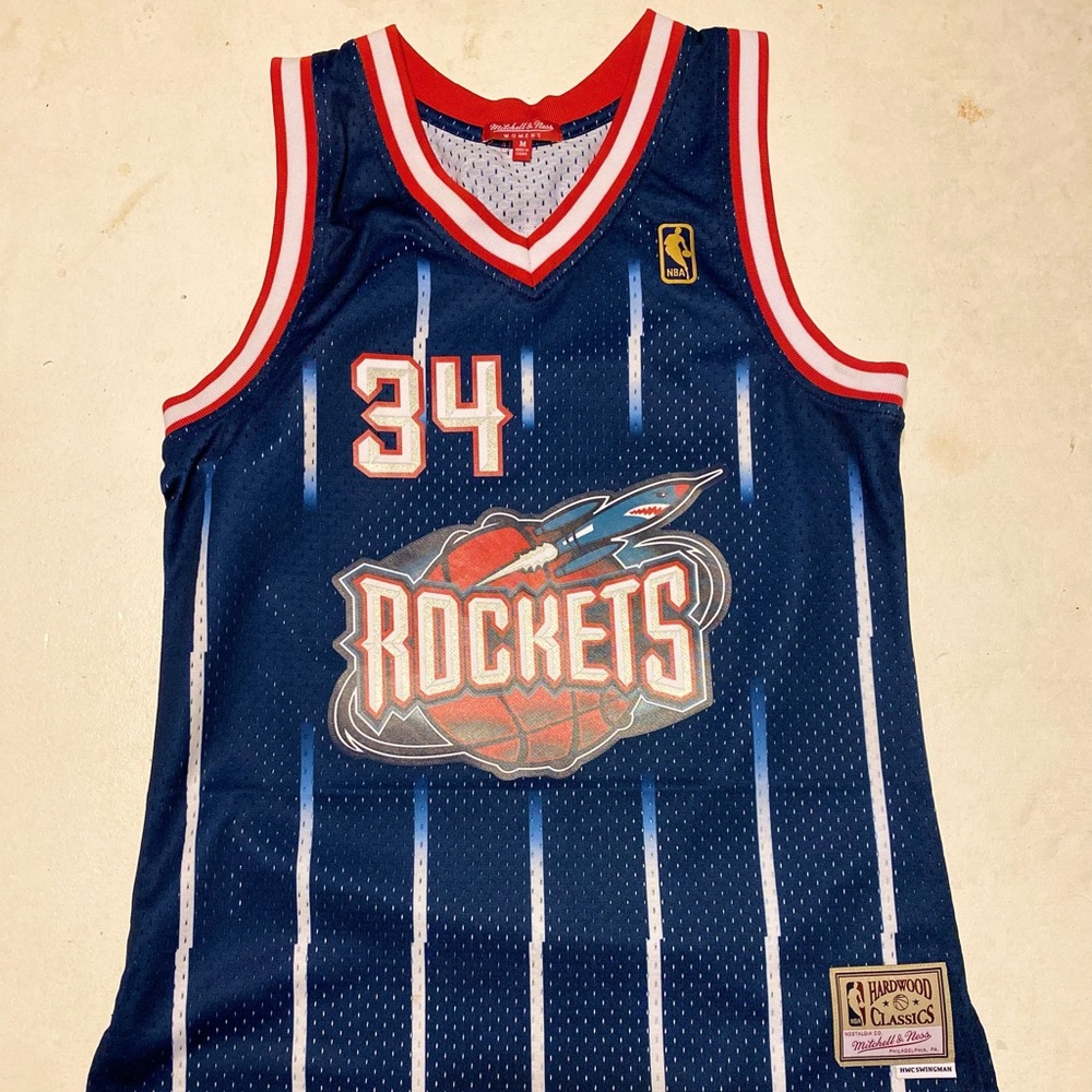 Hakeem Olajuwon Hardwood Classics Mitchell and Ness womens Houston Rockets